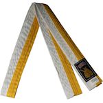 Ronin Budoband dun halve kleur - wit/geel