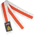 Ronin Budoband dun gestreept - wit/oranje