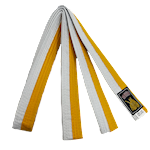 Ronin Budoband dik halve kleur - wit/geel