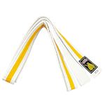 Ronin Budoband dik gestreept - wit/geel